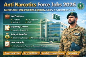 Anti Narcotics Force Jobs 2026 – Latest Career Opportunities, Eligibility, Salary & Application Guide